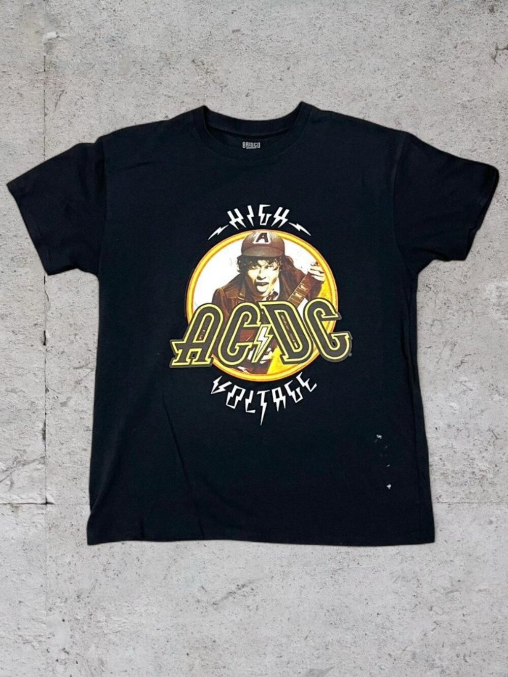 AC/DC High Voltage Black Graphic T-Shirt, Size L | Y2K Band Rock Spring Tee ACDC